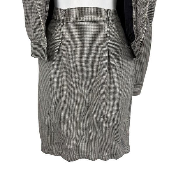 Esprit Sport Vintage Houndstooth 90s Pleated Skirt & Jacket Set 2 Piece sz 7 / M - Picture 14 of 16